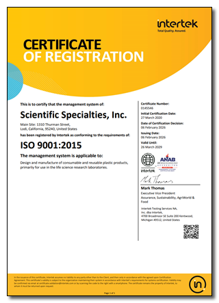 SSI ISO 9001:2015 certificate