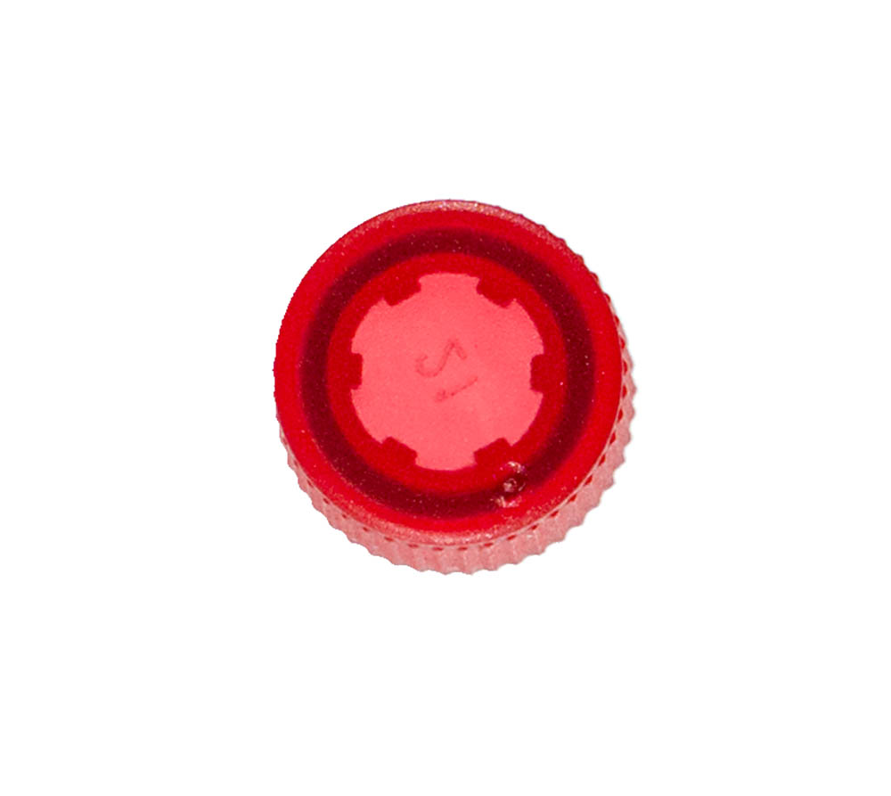 Standard Flat Screw Cap With O-Ring, Translucent Red