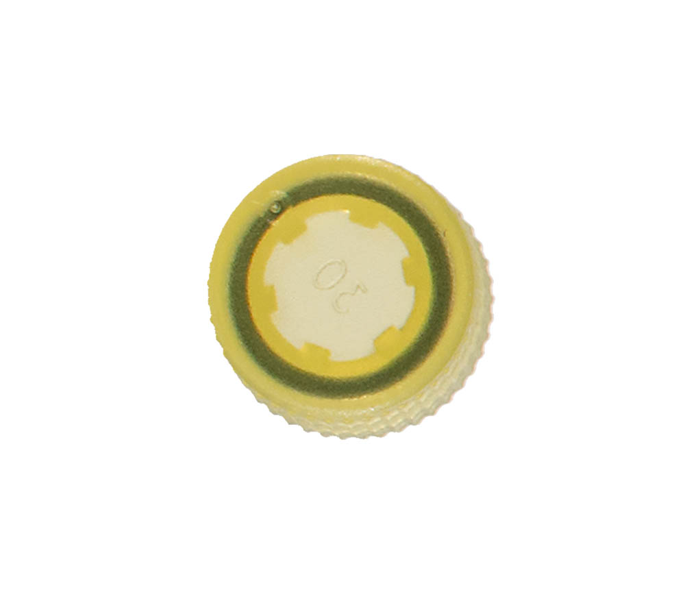 Standard Flat Screw Cap With O-Ring, Translucent Yellow