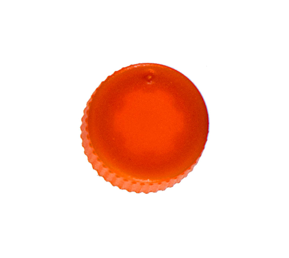 Standard Flat Screw Cap With O-Ring, Opaque Orange