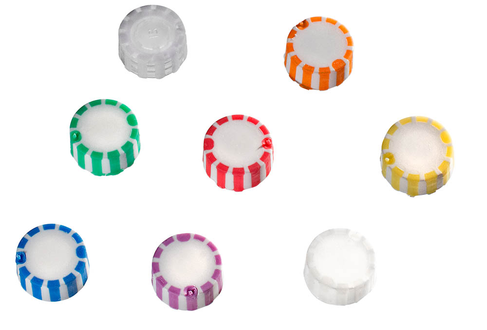 GripSeal&reg; Caps With Molded O-Ring, Assorted