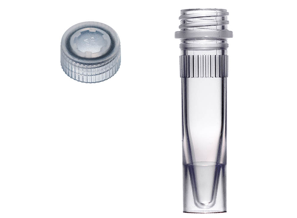 Sterile Assemblies: 1.5 mL Ribbed, Skirted Screw Microtubes & Flat Screw Caps