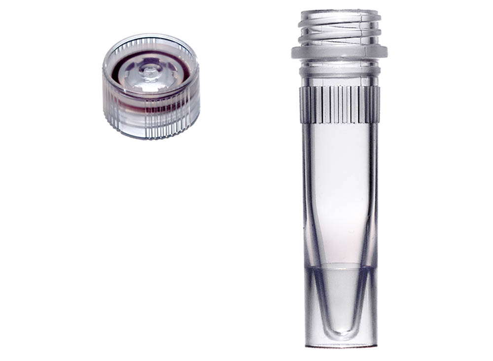 Sterile Assemblies: 1.5 mL Ribbed, Skirted Screw Microtubes & Insertable Screw Caps