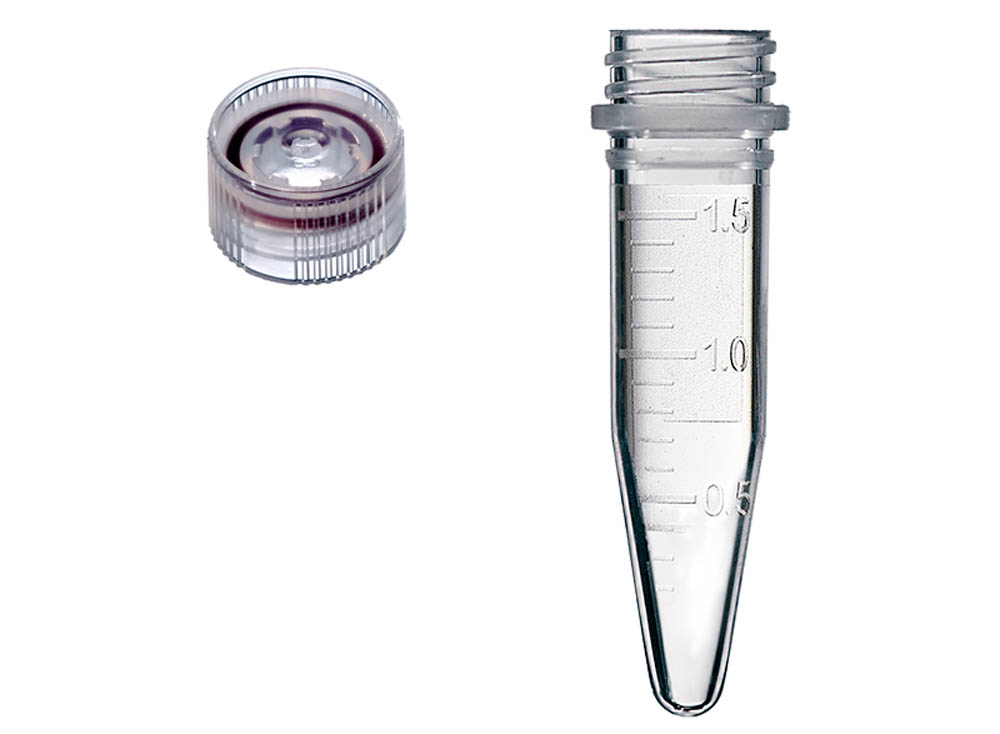 Sterile Assemblies: 1.5 mL Graduated, Conical Screw Microtubes & Insertable Screw Caps