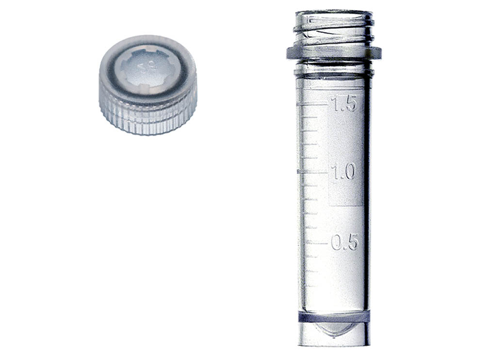 Sterile Assemblies: 2.0 mL Graduated Skirted Screw Microtubes & Flat Screw Caps