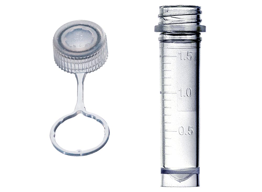 Sterile Assemblies: 2.0 mL Graduated, Skirted Screw Microtubes & Tethered Flat Screw Caps