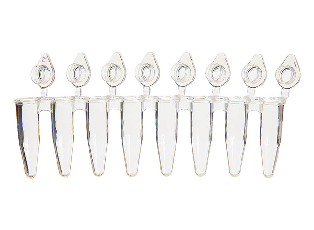 0.2 mL 8-Strip UltraFlux&reg; i Rigid PCR Tubes, Clear Tubes with Clear Flat Caps