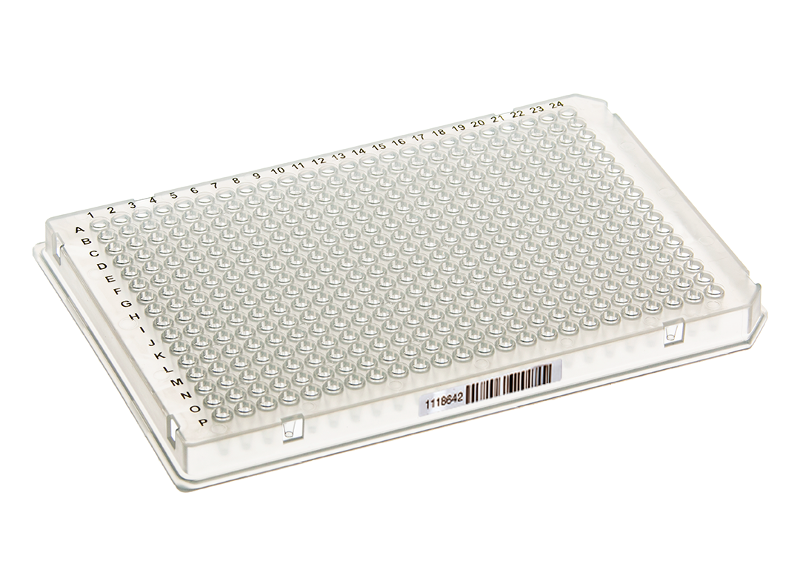 384-Well PCR Plates, Roche&reg;-Type, A24 P24 Notches, White Barcoded