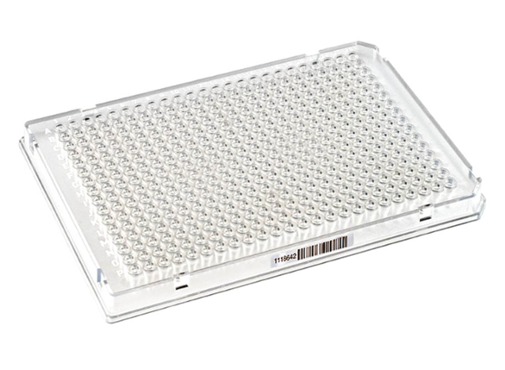 384-Well DuraFrame&reg; Rigid PCR Plates, A24, P24 Notches, Clear, Barcoded