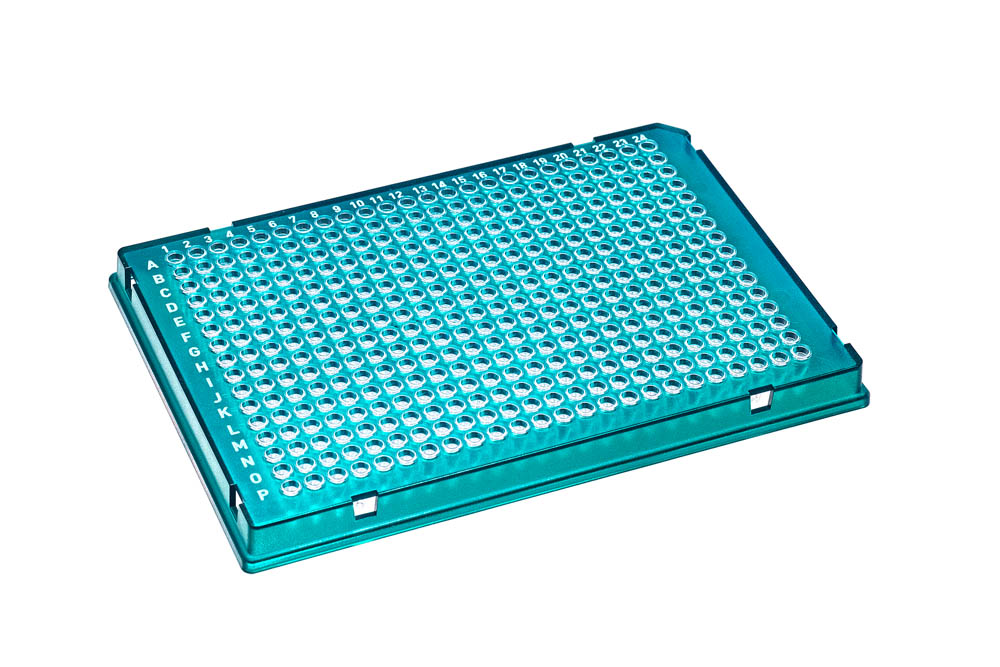 384-Well DuraFrame&reg; Rigid PCR Plates, A24 Notches, Green