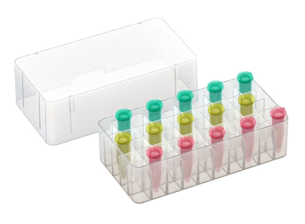 50-Place Tube Rack and Lid for 1.5/2.0 mL Tubes